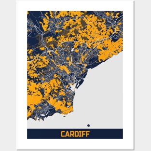 Cardiff - United Kingdom Bluefresh City Map Posters and Art